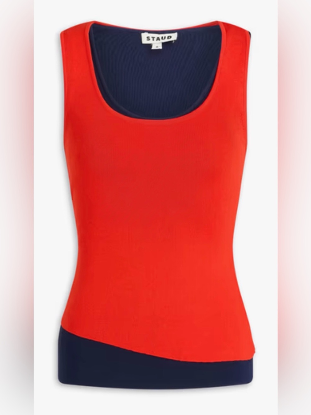 STAUD CAYENNE AND NAVY COLORBLOCK HERMOSA TANK SIZE S NWT